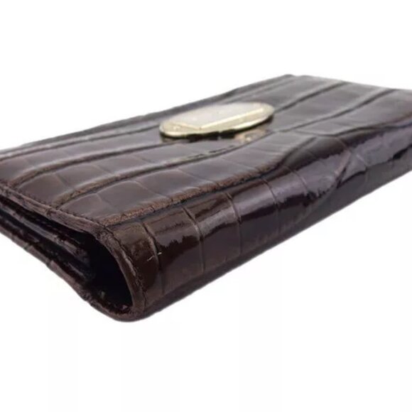 VERSACE Long Wallet Croco Style Authentic Used - Picture 3 of 7